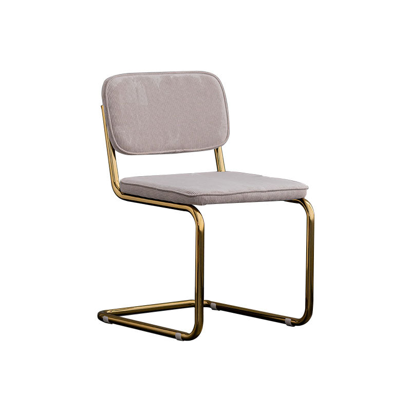 Contemporary Style Dining Chairs Armless Open Back Chairs with Metal Legs Light Gray 1 Piece Brass Gold Clearhalo ' kitchen&dining_furn' 'Dining Chairs' 'Dining Tables & Seating' 'dining_chair' 'furn' 'furn_dining_chair' 'Furniture' 'furniture_dining_chair' 'Kitchen & Dining Furniture' 'kitchen' 4315390