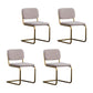 Contemporary Style Dining Chairs Armless Open Back Chairs with Metal Legs Light Gray 4 Piece Set Brass Gold Clearhalo ' kitchen&dining_furn' 'Dining Chairs' 'Dining Tables & Seating' 'dining_chair' 'furn' 'furn_dining_chair' 'Furniture' 'furniture_dining_chair' 'Kitchen & Dining Furniture' 'kitchen' 4315392