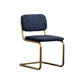 Contemporary Style Dining Chairs Armless Open Back Chairs with Metal Legs Navy 1 Piece Brass Gold Clearhalo ' kitchen&dining_furn' 'Dining Chairs' 'Dining Tables & Seating' 'dining_chair' 'furn' 'furn_dining_chair' 'Furniture' 'furniture_dining_chair' 'Kitchen & Dining Furniture' 'kitchen' 4315393
