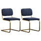 Contemporary Style Dining Chairs Armless Open Back Chairs with Metal Legs Navy 2 Piece Set Brass Gold Clearhalo ' kitchen&dining_furn' 'Dining Chairs' 'Dining Tables & Seating' 'dining_chair' 'furn' 'furn_dining_chair' 'Furniture' 'furniture_dining_chair' 'Kitchen & Dining Furniture' 'kitchen' 4315394
