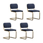Contemporary Style Dining Chairs Armless Open Back Chairs with Metal Legs Navy 4 Piece Set Brass Gold Clearhalo ' kitchen&dining_furn' 'Dining Chairs' 'Dining Tables & Seating' 'dining_chair' 'furn' 'furn_dining_chair' 'Furniture' 'furniture_dining_chair' 'Kitchen & Dining Furniture' 'kitchen' 4315395