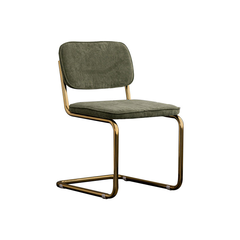 Contemporary Style Dining Chairs Armless Open Back Chairs with Metal Legs Blackish Green 1 Piece Brass Gold Clearhalo ' kitchen&dining_furn' 'Dining Chairs' 'Dining Tables & Seating' 'dining_chair' 'furn' 'furn_dining_chair' 'Furniture' 'furniture_dining_chair' 'Kitchen & Dining Furniture' 'kitchen' 4315396