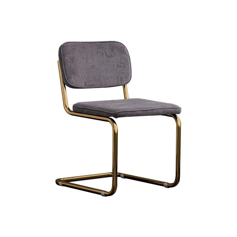 Contemporary Style Dining Chairs Armless Open Back Chairs with Metal Legs Dark Gray 1 Piece Brass Gold Clearhalo ' kitchen&dining_furn' 'Dining Chairs' 'Dining Tables & Seating' 'dining_chair' 'furn' 'furn_dining_chair' 'Furniture' 'furniture_dining_chair' 'Kitchen & Dining Furniture' 'kitchen' 4315402