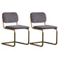 Contemporary Style Dining Chairs Armless Open Back Chairs with Metal Legs Dark Gray 2 Piece Set Brass Gold Clearhalo ' kitchen&dining_furn' 'Dining Chairs' 'Dining Tables & Seating' 'dining_chair' 'furn' 'furn_dining_chair' 'Furniture' 'furniture_dining_chair' 'Kitchen & Dining Furniture' 'kitchen' 4315403