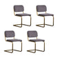 Contemporary Style Dining Chairs Armless Open Back Chairs with Metal Legs Dark Gray 4 Piece Set Brass Gold Clearhalo ' kitchen&dining_furn' 'Dining Chairs' 'Dining Tables & Seating' 'dining_chair' 'furn' 'furn_dining_chair' 'Furniture' 'furniture_dining_chair' 'Kitchen & Dining Furniture' 'kitchen' 4315404