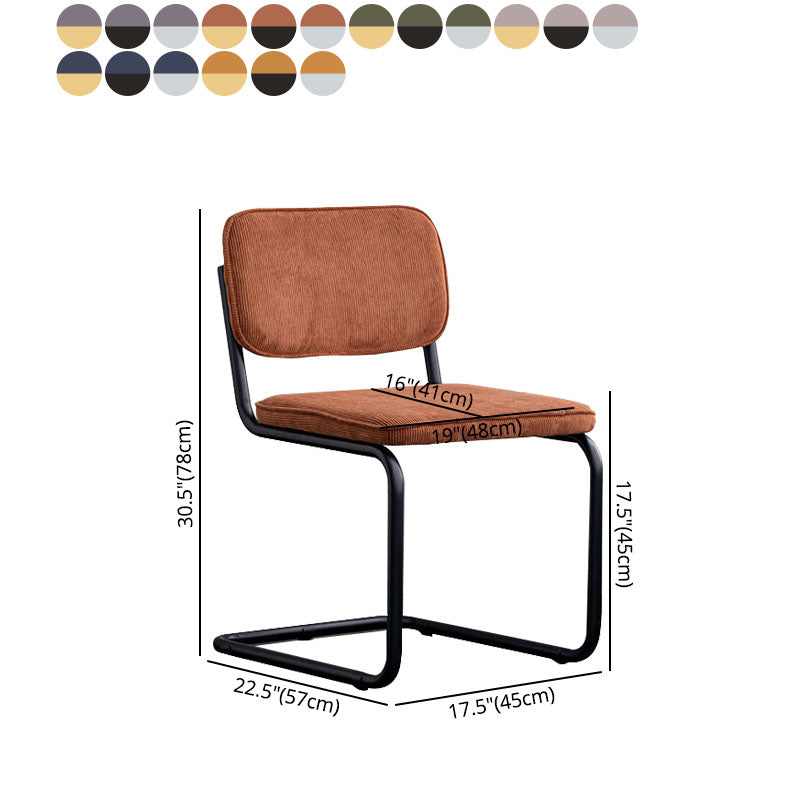 Contemporary Style Dining Chairs Armless Open Back Chairs with Metal Legs Clearhalo ' kitchen&dining_furn' 'Dining Chairs' 'Dining Tables & Seating' 'dining_chair' 'furn' 'furn_dining_chair' 'Furniture' 'furniture_dining_chair' 'Kitchen & Dining Furniture' 'kitchen' 4315408