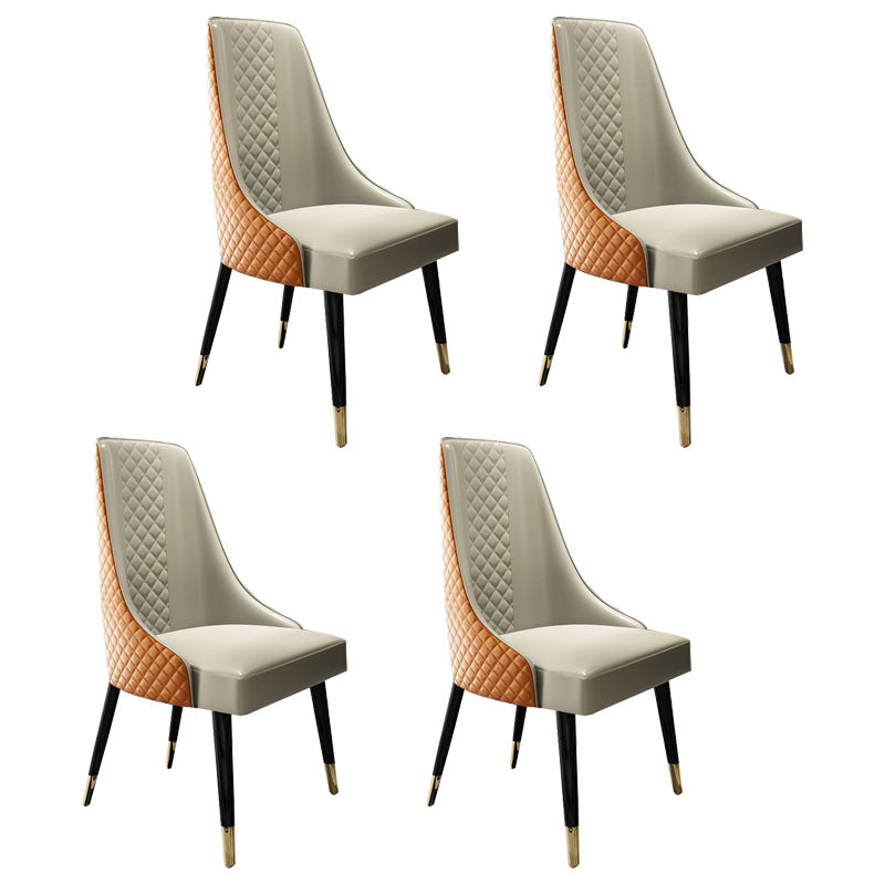 Contemporary Dining Chair Wooden Armless Side Parsons Chair for Kitchen Orange 4 Piece Set Clearhalo ' kitchen&dining_furn' 'Dining Chairs' 'Dining Tables & Seating' 'dining_chair' 'furn' 'furn_dining_chair' 'Furniture' 'furniture_dining_chair' 'Kitchen & Dining Furniture' 'kitchen' 4315410