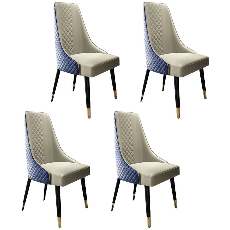 Contemporary Dining Chair Wooden Armless Side Parsons Chair for Kitchen Blue 4 Piece Set Clearhalo ' kitchen&dining_furn' 'Dining Chairs' 'Dining Tables & Seating' 'dining_chair' 'furn' 'furn_dining_chair' 'Furniture' 'furniture_dining_chair' 'Kitchen & Dining Furniture' 'kitchen' 4315413