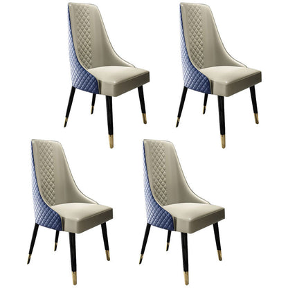 Contemporary Dining Chair Wooden Armless Side Parsons Chair for Kitchen Blue 4 Piece Set Clearhalo ' kitchen&dining_furn' 'Dining Chairs' 'Dining Tables & Seating' 'dining_chair' 'furn' 'furn_dining_chair' 'Furniture' 'furniture_dining_chair' 'Kitchen & Dining Furniture' 'kitchen' 4315413