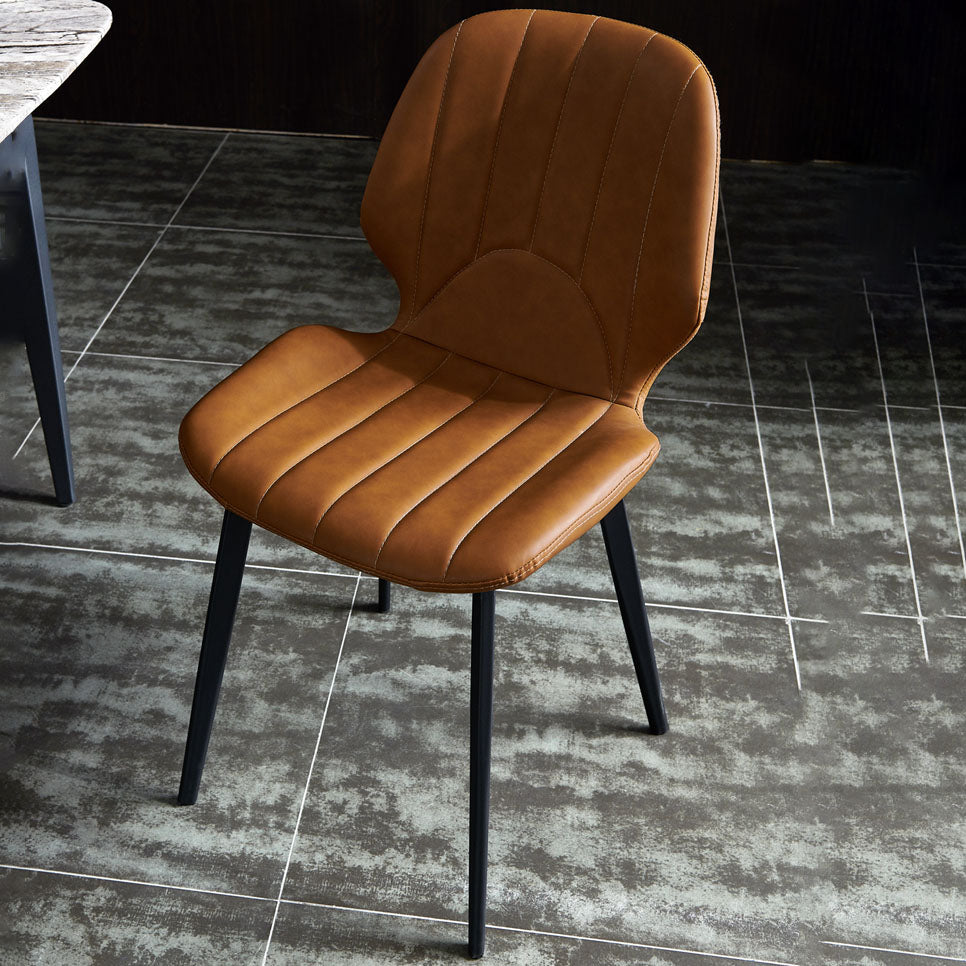 Contemporary Dining Chair Armless Metal Side Wingback Chair for Kitchen Clearhalo ' kitchen&dining_furn' 'Dining Chairs' 'Dining Tables & Seating' 'dining_chair' 'furn' 'furn_dining_chair' 'Furniture' 'furniture_dining_chair' 'Kitchen & Dining Furniture' 'kitchen' 4315422