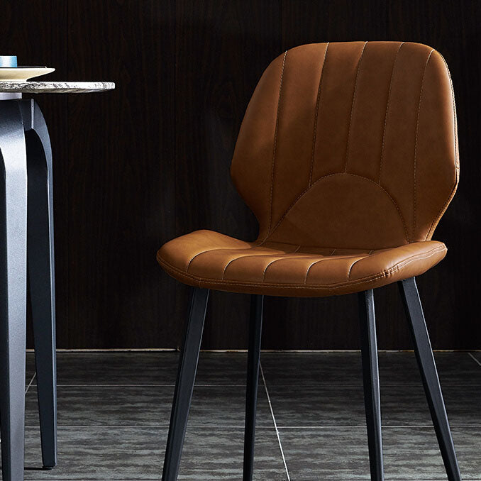 Contemporary Dining Chair Armless Metal Side Wingback Chair for Kitchen Clearhalo ' kitchen&dining_furn' 'Dining Chairs' 'Dining Tables & Seating' 'dining_chair' 'furn' 'furn_dining_chair' 'Furniture' 'furniture_dining_chair' 'Kitchen & Dining Furniture' 'kitchen' 4315423