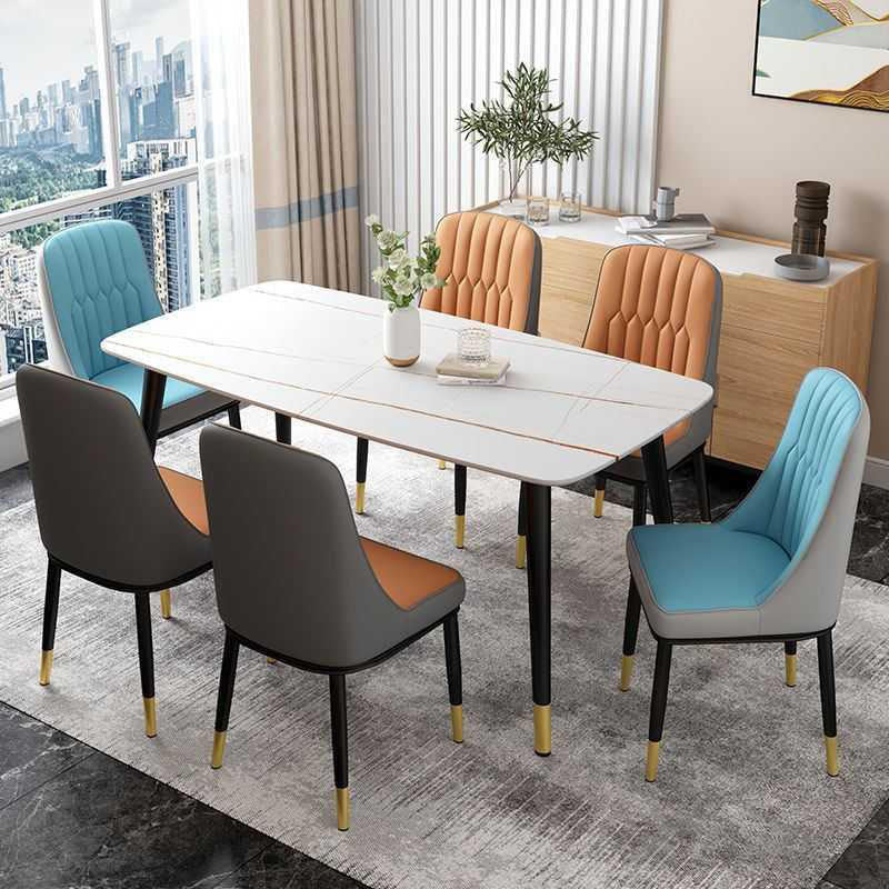 Nordic Dining Chairs Metal Armless Side Parsons Chair for Kitchen Clearhalo ' kitchen&dining_furn' 'Dining Chairs' 'Dining Tables & Seating' 'dining_chair' 'furn' 'furn_dining_chair' 'Furniture' 'furniture_dining_chair' 'Kitchen & Dining Furniture' 'kitchen' 4315434