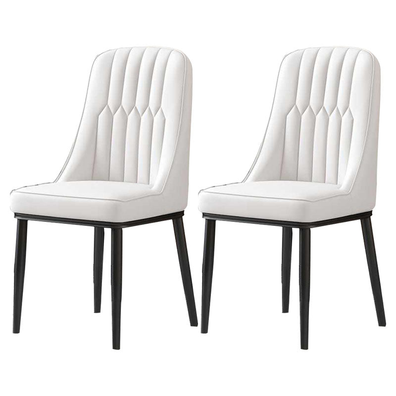 Nordic Dining Chairs Metal Armless Side Parsons Chair for Kitchen White 2 Piece Set Black Clearhalo ' kitchen&dining_furn' 'Dining Chairs' 'Dining Tables & Seating' 'dining_chair' 'furn' 'furn_dining_chair' 'Furniture' 'furniture_dining_chair' 'Kitchen & Dining Furniture' 'kitchen' 4315441