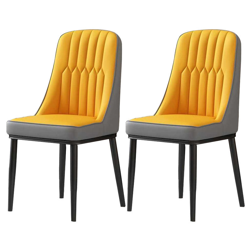 Nordic Dining Chairs Metal Armless Side Parsons Chair for Kitchen Orange-Gray 2 Piece Set Black Clearhalo ' kitchen&dining_furn' 'Dining Chairs' 'Dining Tables & Seating' 'dining_chair' 'furn' 'furn_dining_chair' 'Furniture' 'furniture_dining_chair' 'Kitchen & Dining Furniture' 'kitchen' 4315444
