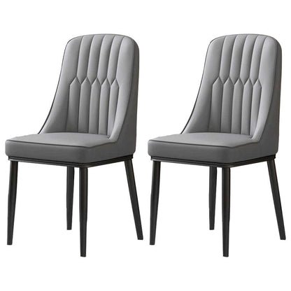 Nordic Dining Chairs Metal Armless Side Parsons Chair for Kitchen Dark Gray 2 Piece Set Black Clearhalo ' kitchen&dining_furn' 'Dining Chairs' 'Dining Tables & Seating' 'dining_chair' 'furn' 'furn_dining_chair' 'Furniture' 'furniture_dining_chair' 'Kitchen & Dining Furniture' 'kitchen' 4315448