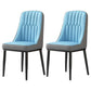 Nordic Dining Chairs Metal Armless Side Parsons Chair for Kitchen Dark Blue-Gray 2 Piece Set Black Clearhalo ' kitchen&dining_furn' 'Dining Chairs' 'Dining Tables & Seating' 'dining_chair' 'furn' 'furn_dining_chair' 'Furniture' 'furniture_dining_chair' 'Kitchen & Dining Furniture' 'kitchen' 4315450