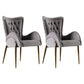 Modern Metal Dining Room Chair Velvet Side Arm Chair for Restaurant Use Dark Gray 2 Piece Set Clearhalo ' kitchen&dining_furn' 'Dining Chairs' 'Dining Tables & Seating' 'dining_chair' 'furn' 'furn_dining_chair' 'Furniture' 'furniture_dining_chair' 'Kitchen & Dining Furniture' 'kitchen' 4315468