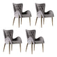 Modern Metal Dining Room Chair Velvet Side Arm Chair for Restaurant Use Dark Gray 4 Piece Set Clearhalo ' kitchen&dining_furn' 'Dining Chairs' 'Dining Tables & Seating' 'dining_chair' 'furn' 'furn_dining_chair' 'Furniture' 'furniture_dining_chair' 'Kitchen & Dining Furniture' 'kitchen' 4315470