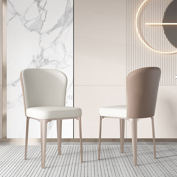 Contemporary Style Dining Chairs Armless Kitchen Chair with Metal Legs Clearhalo ' kitchen&dining_furn' 'Dining Chairs' 'Dining Tables & Seating' 'dining_chair' 'furn' 'furn_dining_chair' 'Furniture' 'furniture_dining_chair' 'Kitchen & Dining Furniture' 'kitchen' 4315476