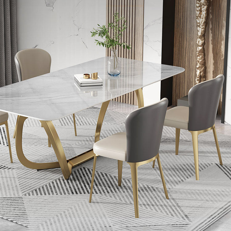 Contemporary Style Dining Chairs Armless Kitchen Chair with Metal Legs Clearhalo ' kitchen&dining_furn' 'Dining Chairs' 'Dining Tables & Seating' 'dining_chair' 'furn' 'furn_dining_chair' 'Furniture' 'furniture_dining_chair' 'Kitchen & Dining Furniture' 'kitchen' 4315479