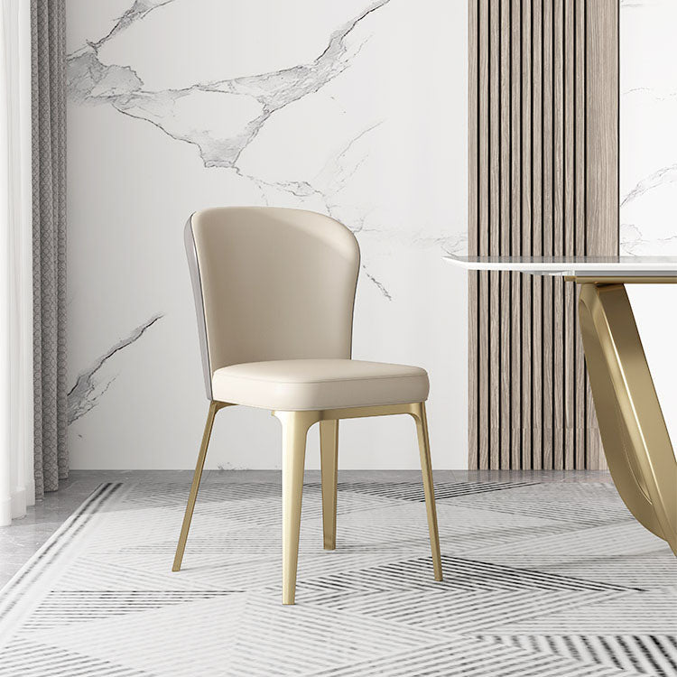 Contemporary Style Dining Chairs Armless Kitchen Chair with Metal Legs Clearhalo ' kitchen&dining_furn' 'Dining Chairs' 'Dining Tables & Seating' 'dining_chair' 'furn' 'furn_dining_chair' 'Furniture' 'furniture_dining_chair' 'Kitchen & Dining Furniture' 'kitchen' 4315480