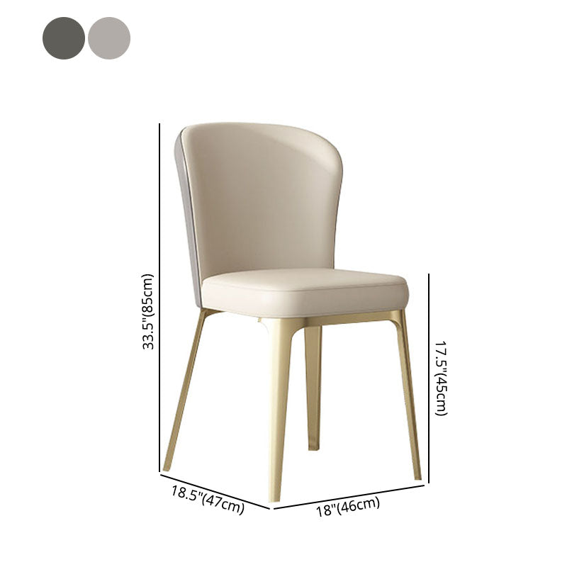 Contemporary Style Dining Chairs Armless Kitchen Chair with Metal Legs Clearhalo ' kitchen&dining_furn' 'Dining Chairs' 'Dining Tables & Seating' 'dining_chair' 'furn' 'furn_dining_chair' 'Furniture' 'furniture_dining_chair' 'Kitchen & Dining Furniture' 'kitchen' 4315488