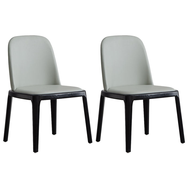 Industrial Home Parsons Side Chair Leather Dining Chair with Wood Legs Grey 2 Piece Set Clearhalo ' kitchen&dining_furn' 'Dining Chairs' 'Dining Tables & Seating' 'dining_chair' 'furn' 'furn_dining_chair' 'Furniture' 'furniture_dining_chair' 'Kitchen & Dining Furniture' 'kitchen' 4315490