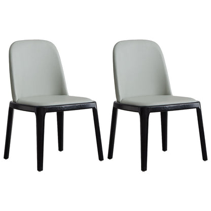 Industrial Home Parsons Side Chair Leather Dining Chair with Wood Legs Grey 2 Piece Set Clearhalo ' kitchen&dining_furn' 'Dining Chairs' 'Dining Tables & Seating' 'dining_chair' 'furn' 'furn_dining_chair' 'Furniture' 'furniture_dining_chair' 'Kitchen & Dining Furniture' 'kitchen' 4315490