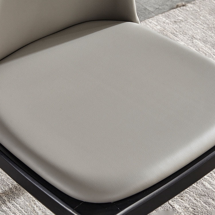 Industrial Home Parsons Side Chair Leather Dining Chair with Wood Legs Clearhalo ' kitchen&dining_furn' 'Dining Chairs' 'Dining Tables & Seating' 'dining_chair' 'furn' 'furn_dining_chair' 'Furniture' 'furniture_dining_chair' 'Kitchen & Dining Furniture' 'kitchen' 4315496