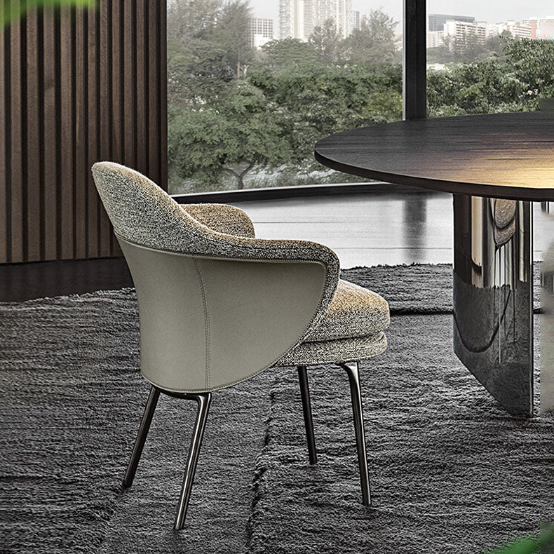 Modern Metal Dining Arm Chair Dining Fabric Side Chair for Restaurant Use Clearhalo ' kitchen&dining_furn' 'Dining Chairs' 'Dining Tables & Seating' 'dining_chair' 'furn' 'furn_dining_chair' 'Furniture' 'furniture_dining_chair' 'Kitchen & Dining Furniture' 'kitchen' 4315500