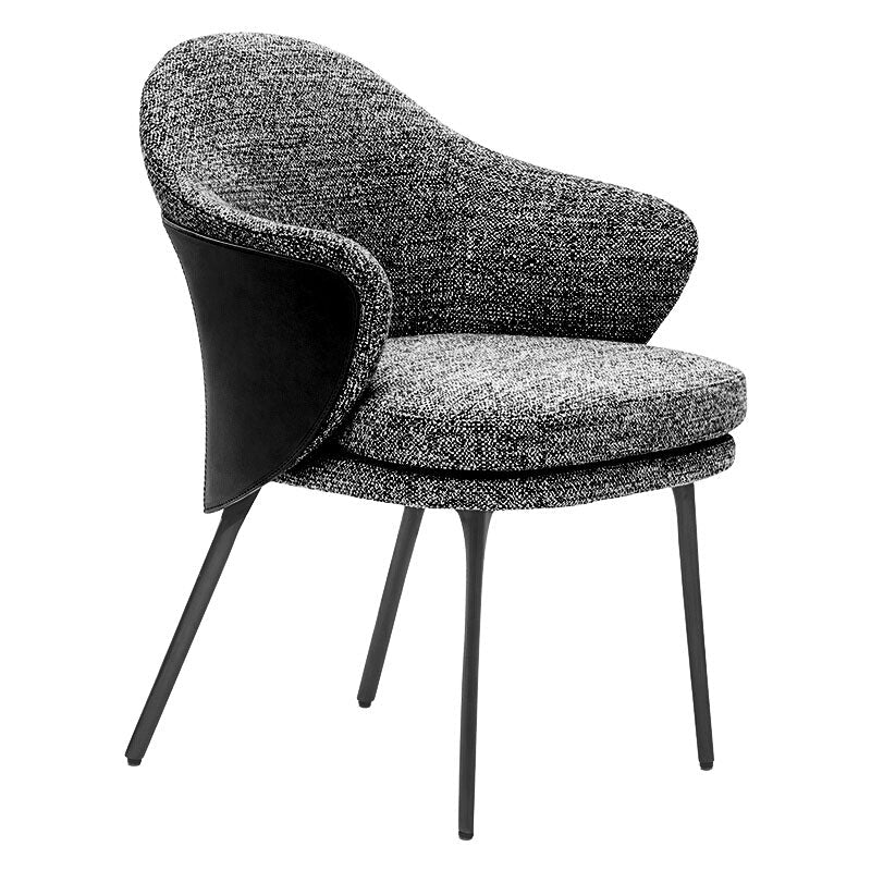 Modern Metal Dining Arm Chair Dining Fabric Side Chair for Restaurant Use Dark Gray 1 Piece Clearhalo ' kitchen&dining_furn' 'Dining Chairs' 'Dining Tables & Seating' 'dining_chair' 'furn' 'furn_dining_chair' 'Furniture' 'furniture_dining_chair' 'Kitchen & Dining Furniture' 'kitchen' 4315501
