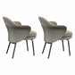 Modern Metal Dining Arm Chair Dining Fabric Side Chair for Restaurant Use Light Gray 2 Piece Set Clearhalo ' kitchen&dining_furn' 'Dining Chairs' 'Dining Tables & Seating' 'dining_chair' 'furn' 'furn_dining_chair' 'Furniture' 'furniture_dining_chair' 'Kitchen & Dining Furniture' 'kitchen' 4315508