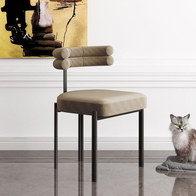 Designer Style Dining Side Chair Open Back Armless Dining Chair Brown 1 Piece Clearhalo ' kitchen&dining_furn' 'Dining Chairs' 'Dining Tables & Seating' 'dining_chair' 'furn' 'furn_dining_chair' 'Furniture' 'furniture_dining_chair' 'Kitchen & Dining Furniture' 'kitchen' 4315517