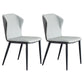 Restaurant Contemporary Leather Side Chair Wingback Dining Chairs Grey 2 Piece Set Clearhalo ' kitchen&dining_furn' 'Dining Chairs' 'Dining Tables & Seating' 'dining_chair' 'furn' 'furn_dining_chair' 'Furniture' 'furniture_dining_chair' 'Kitchen & Dining Furniture' 'kitchen' 4315535