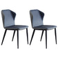 Restaurant Contemporary Leather Side Chair Wingback Dining Chairs Blue 2 Piece Set Clearhalo ' kitchen&dining_furn' 'Dining Chairs' 'Dining Tables & Seating' 'dining_chair' 'furn' 'furn_dining_chair' 'Furniture' 'furniture_dining_chair' 'Kitchen & Dining Furniture' 'kitchen' 4315537