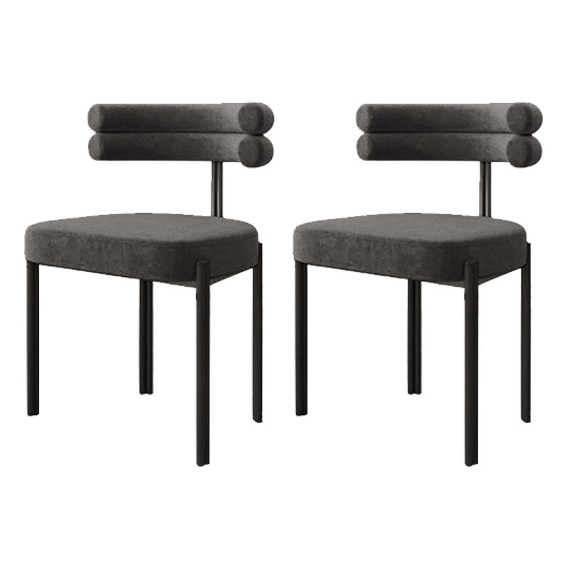 Modern Metal Dining Armless Chair Velvet Dining Side Chair for Restaurant Use Grey 2 Piece Set Clearhalo ' kitchen&dining_furn' 'Dining Chairs' 'Dining Tables & Seating' 'dining_chair' 'furn' 'furn_dining_chair' 'Furniture' 'furniture_dining_chair' 'Kitchen & Dining Furniture' 'kitchen' 4315571
