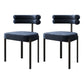 Modern Metal Dining Armless Chair Velvet Dining Side Chair for Restaurant Use Dark Blue 2 Piece Set Clearhalo ' kitchen&dining_furn' 'Dining Chairs' 'Dining Tables & Seating' 'dining_chair' 'furn' 'furn_dining_chair' 'Furniture' 'furniture_dining_chair' 'Kitchen & Dining Furniture' 'kitchen' 4315573