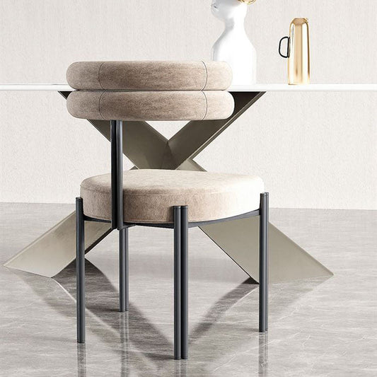 Modern Metal Dining Armless Chair Velvet Dining Side Chair for Restaurant Use Clearhalo ' kitchen&dining_furn' 'Dining Chairs' 'Dining Tables & Seating' 'dining_chair' 'furn' 'furn_dining_chair' 'Furniture' 'furniture_dining_chair' 'Kitchen & Dining Furniture' 'kitchen' 4315575