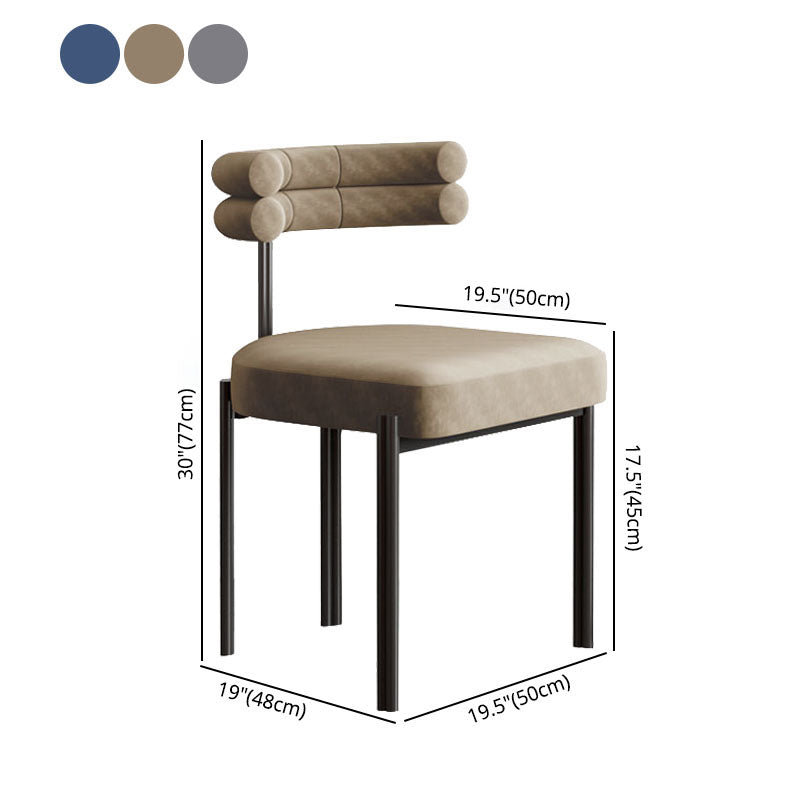 Modern Metal Dining Armless Chair Velvet Dining Side Chair for Restaurant Use Clearhalo ' kitchen&dining_furn' 'Dining Chairs' 'Dining Tables & Seating' 'dining_chair' 'furn' 'furn_dining_chair' 'Furniture' 'furniture_dining_chair' 'Kitchen & Dining Furniture' 'kitchen' 4315585