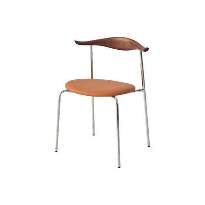 Modern Metal Dining Armless Chair Faux Leather Dining Side Chair for Restaurant Use Brown-Khaki 1 Piece Clearhalo ' kitchen&dining_furn' 'Dining Chairs' 'Dining Tables & Seating' 'dining_chair' 'furn' 'furn_dining_chair' 'Furniture' 'furniture_dining_chair' 'Kitchen & Dining Furniture' 'kitchen' 4315587