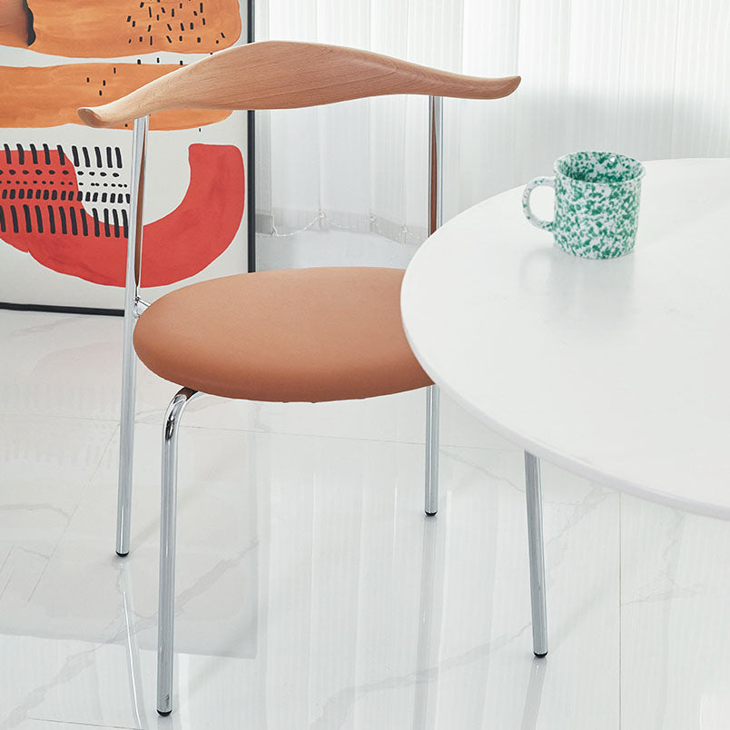 Modern Metal Dining Armless Chair Faux Leather Dining Side Chair for Restaurant Use Clearhalo ' kitchen&dining_furn' 'Dining Chairs' 'Dining Tables & Seating' 'dining_chair' 'furn' 'furn_dining_chair' 'Furniture' 'furniture_dining_chair' 'Kitchen & Dining Furniture' 'kitchen' 4315589