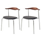 Modern Metal Dining Armless Chair Faux Leather Dining Side Chair for Restaurant Use Brown-Black 2 Piece Set Clearhalo ' kitchen&dining_furn' 'Dining Chairs' 'Dining Tables & Seating' 'dining_chair' 'furn' 'furn_dining_chair' 'Furniture' 'furniture_dining_chair' 'Kitchen & Dining Furniture' 'kitchen' 4315600