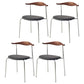 Modern Metal Dining Armless Chair Faux Leather Dining Side Chair for Restaurant Use Brown-Black 4 Piece Set Clearhalo ' kitchen&dining_furn' 'Dining Chairs' 'Dining Tables & Seating' 'dining_chair' 'furn' 'furn_dining_chair' 'Furniture' 'furniture_dining_chair' 'Kitchen & Dining Furniture' 'kitchen' 4315602