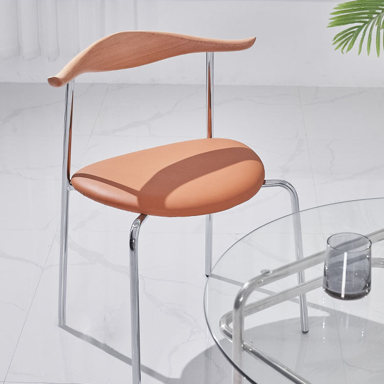 Modern Metal Dining Armless Chair Faux Leather Dining Side Chair for Restaurant Use Clearhalo ' kitchen&dining_furn' 'Dining Chairs' 'Dining Tables & Seating' 'dining_chair' 'furn' 'furn_dining_chair' 'Furniture' 'furniture_dining_chair' 'Kitchen & Dining Furniture' 'kitchen' 4315605