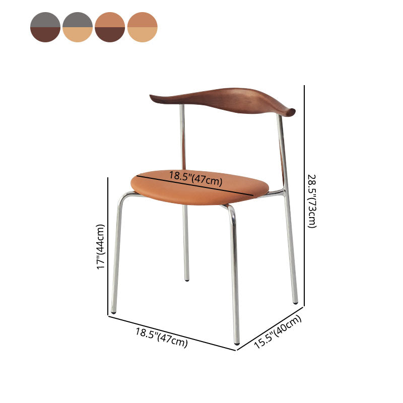 Modern Metal Dining Armless Chair Faux Leather Dining Side Chair for Restaurant Use Clearhalo ' kitchen&dining_furn' 'Dining Chairs' 'Dining Tables & Seating' 'dining_chair' 'furn' 'furn_dining_chair' 'Furniture' 'furniture_dining_chair' 'Kitchen & Dining Furniture' 'kitchen' 4315609