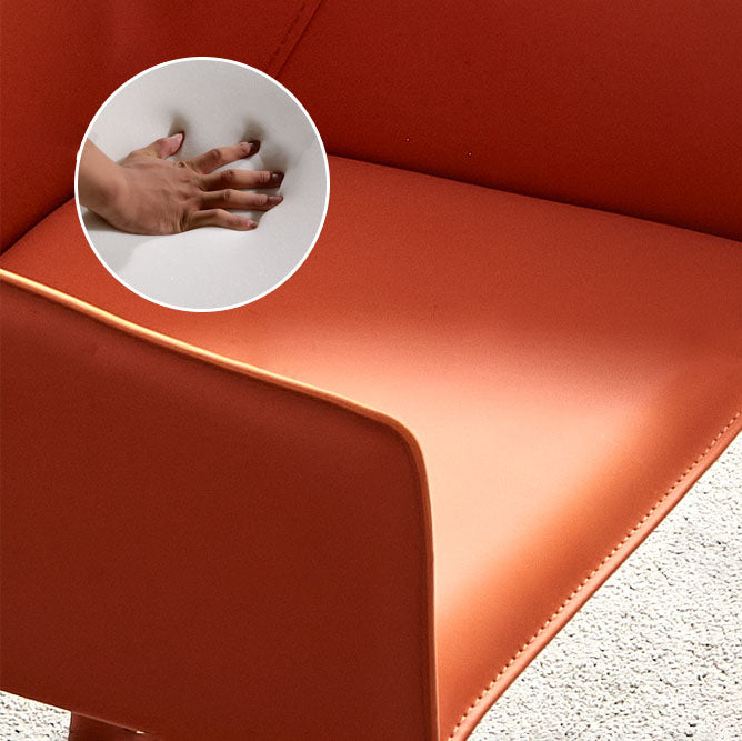 Leather Metal Modern Indoor-Outdoor Chair Dining Room Solid Back Chair Clearhalo ' kitchen&dining_furn' 'Dining Chairs' 'Dining Tables & Seating' 'dining_chair' 'furn' 'furn_dining_chair' 'Furniture' 'furniture_dining_chair' 'Kitchen & Dining Furniture' 'kitchen' 4315617