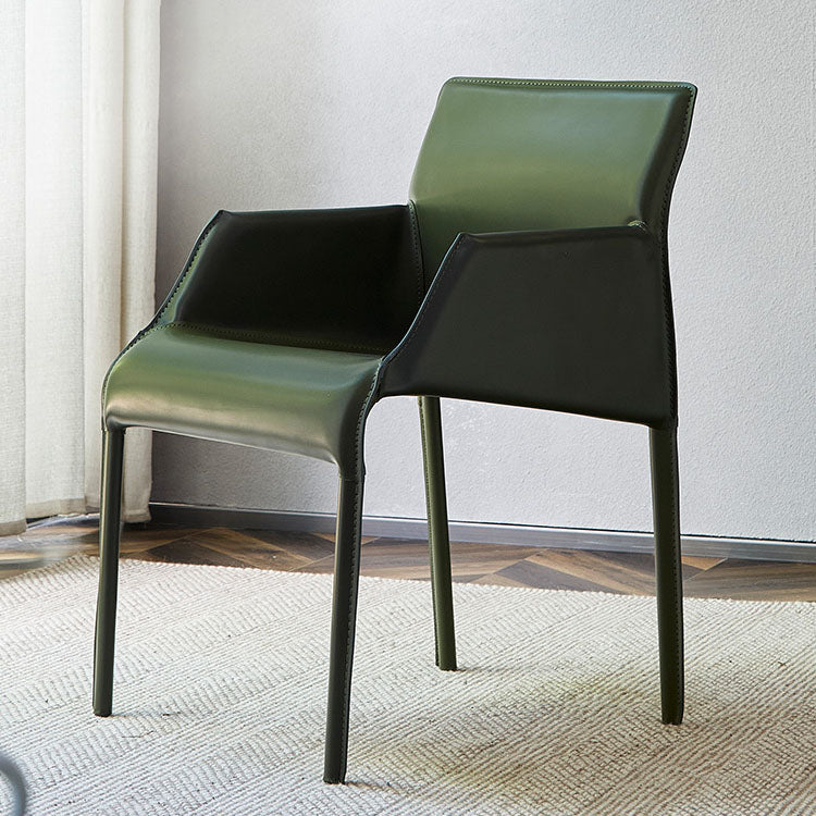 Leather Modern Indoor-Outdoor Chair Restaurant Solid Back Arm Chair Clearhalo ' kitchen&dining_furn' 'Dining Chairs' 'Dining Tables & Seating' 'dining_chair' 'furn' 'furn_dining_chair' 'Furniture' 'furniture_dining_chair' 'Kitchen & Dining Furniture' 'kitchen' 4315637