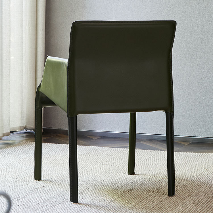 Leather Modern Indoor-Outdoor Chair Restaurant Solid Back Arm Chair Clearhalo ' kitchen&dining_furn' 'Dining Chairs' 'Dining Tables & Seating' 'dining_chair' 'furn' 'furn_dining_chair' 'Furniture' 'furniture_dining_chair' 'Kitchen & Dining Furniture' 'kitchen' 4315639