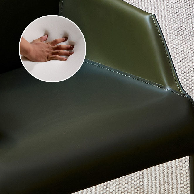 Leather Modern Indoor-Outdoor Chair Restaurant Solid Back Arm Chair Clearhalo ' kitchen&dining_furn' 'Dining Chairs' 'Dining Tables & Seating' 'dining_chair' 'furn' 'furn_dining_chair' 'Furniture' 'furniture_dining_chair' 'Kitchen & Dining Furniture' 'kitchen' 4315644