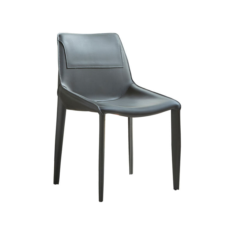 Dining Room Leather Modern Indoor-Outdoor Chair Armless Solid Back Chair Silver Gray 1 Piece Clearhalo ' kitchen&dining_furn' 'Dining Chairs' 'Dining Tables & Seating' 'dining_chair' 'furn' 'furn_dining_chair' 'Furniture' 'furniture_dining_chair' 'Kitchen & Dining Furniture' 'kitchen' 4315661